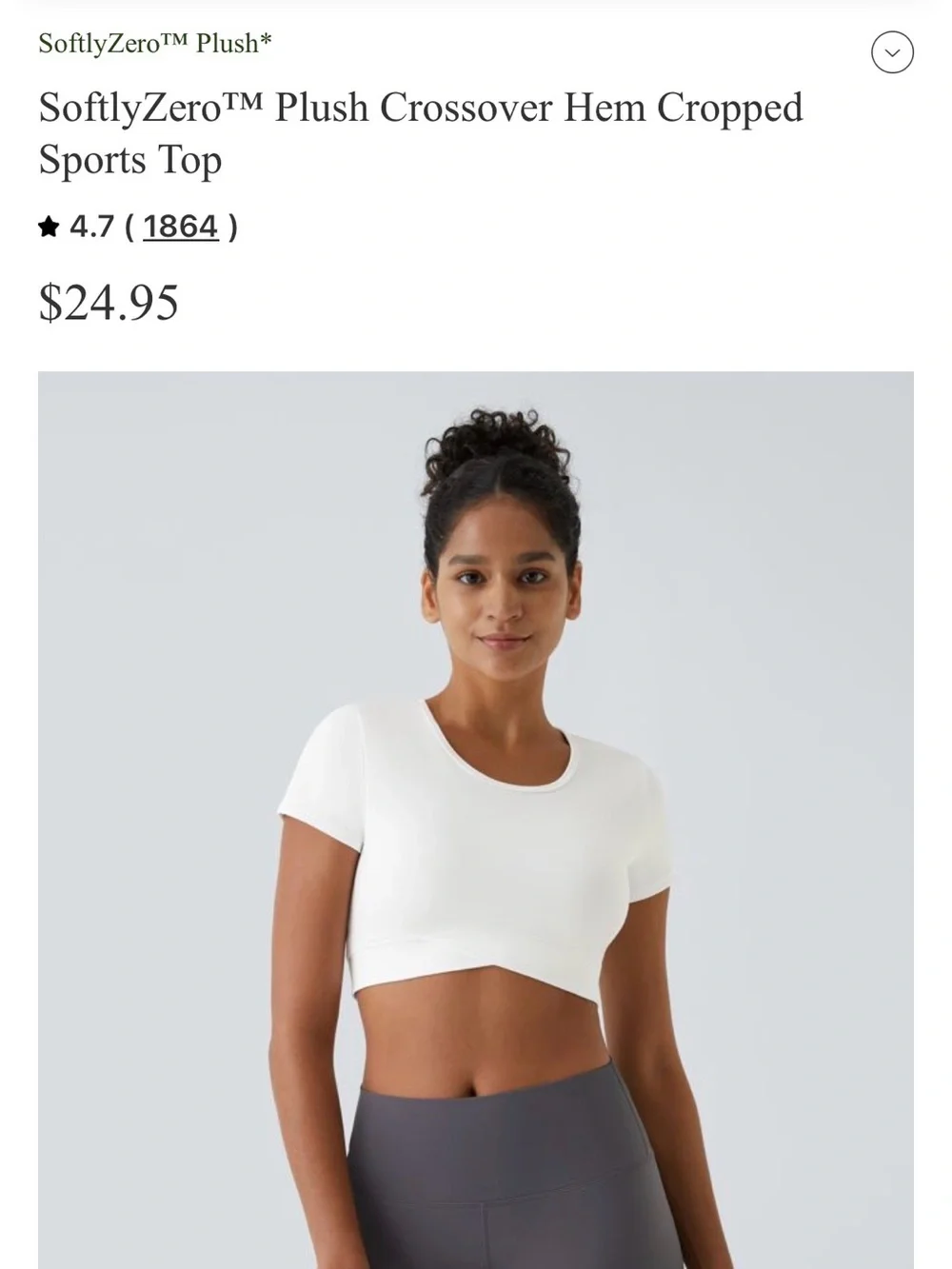 HALARA white Cropped Short Sleeve Top
